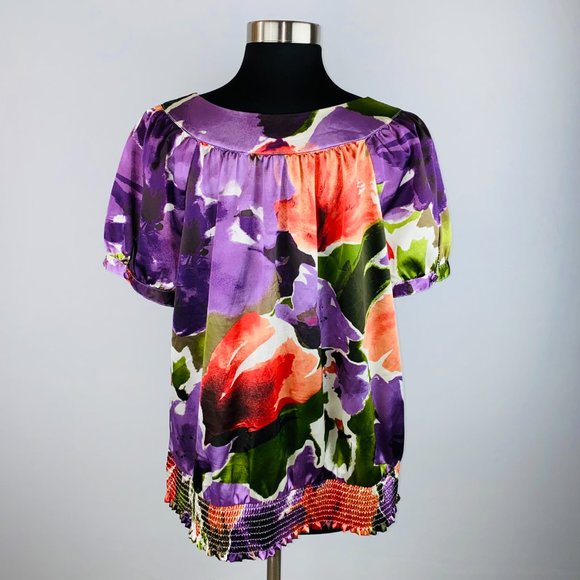 APT 9 Satiny Abstract Print Top XL - Picture 3 of 4